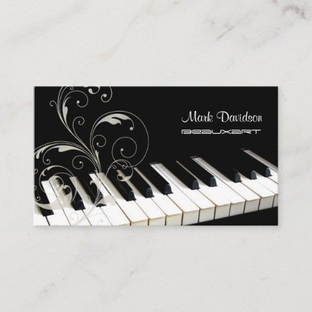 Piano Keyboard Swirls/teacher/tuner Business Cards