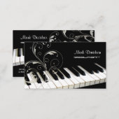 Piano Keyboard+swirls/teacher/tuner business cards (Front/Back)
