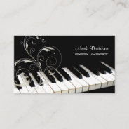 Piano Keyboard+swirls/teacher/tuner Business Cards at Zazzle