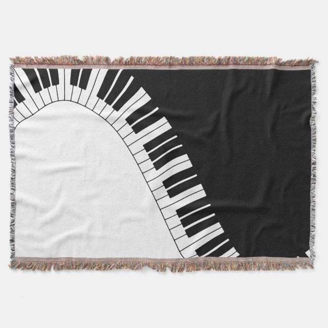 Piano Keyboard Throw Blanket (Front)