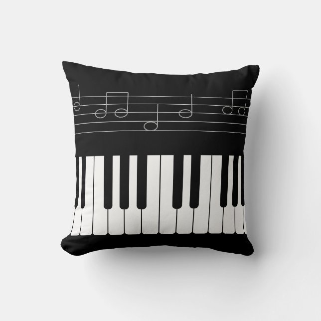 Piano keyboard throw pillow (Front)