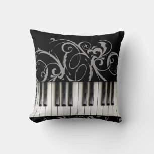 Piano Keyboard Throw Pillow
