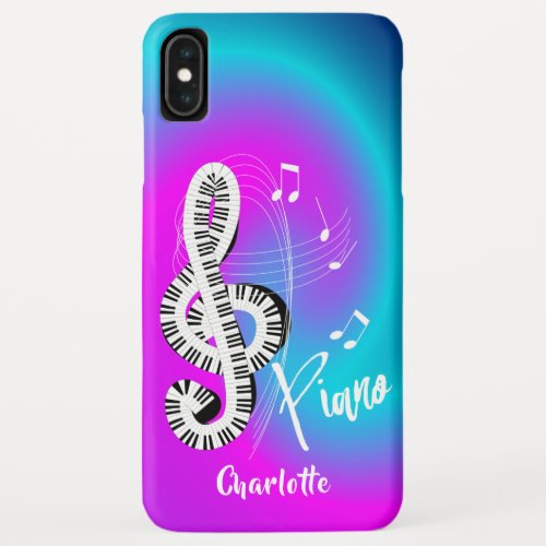 Piano Keyboard Treble Clef Music Personalized iPhone XS Max Case