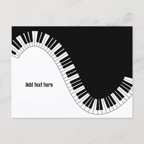 Piano Keyboard Waves TEMPLATE Postcard