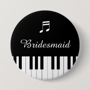 Piano Keyboard Wedding Button Bridesmaid