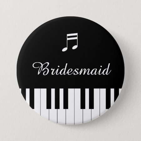 Piano Keyboard Wedding Button Bridesmaid