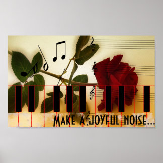 Piano Keyboard with Bible Verse Poster