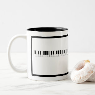 Piano Keyboard With Border Two-Tone Coffee Mug