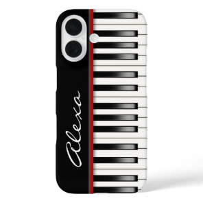 Piano Keyboard With Custom Name iPhone 16 Case