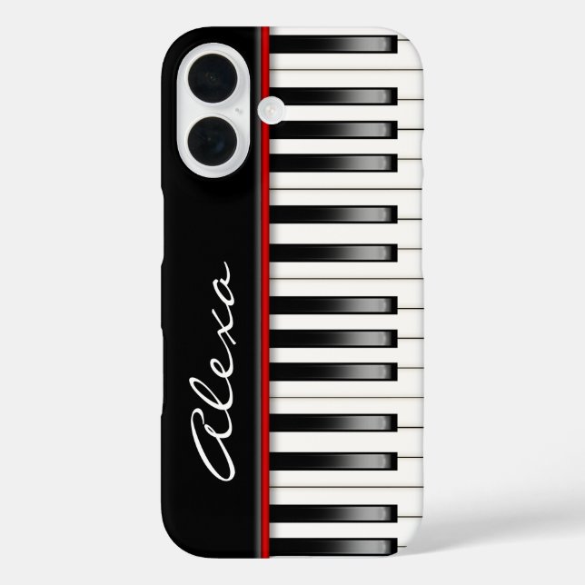 Piano Keyboard With Custom Name Case-Mate iPhone Case (Back)