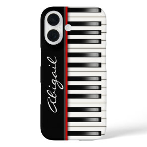 Piano Keyboard With Custom Name iPhone 16 Case