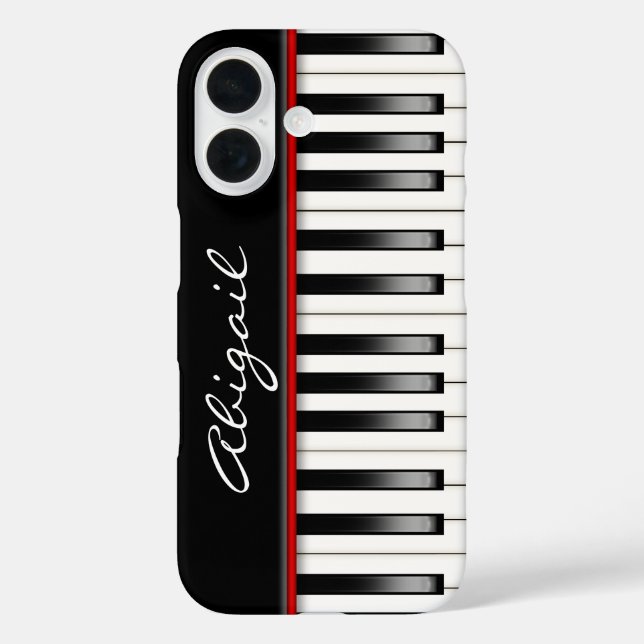 Piano Keyboard With Custom Name Case-Mate iPhone Case (Back)