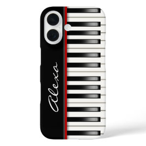 Piano Keyboard With Custom Name iPhone 16 Case