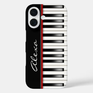 Piano Keyboard With Custom Name iPhone 16 Case