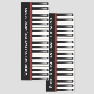 Piano Keyboard With Inspiring Quotes Bookmarks