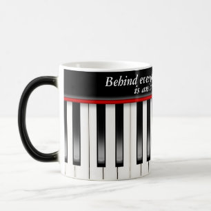 piano keyboard with music quote color morph mug 