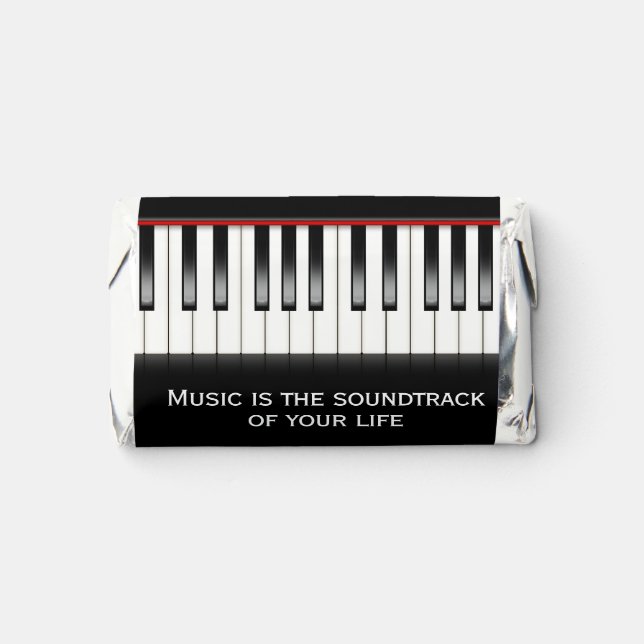 Piano Keyboard with Music Quote   Hershey's Miniatures (Front)