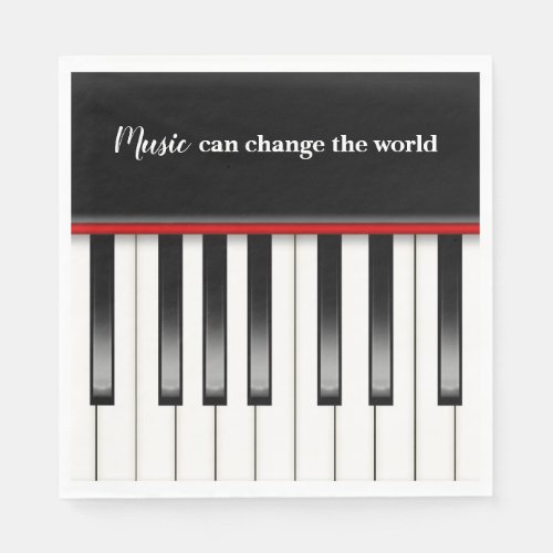 Piano Keyboard with Music Quote Napkins