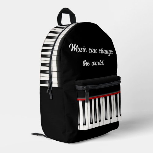 Piano Keyboard With Music Quote Printed Backpack