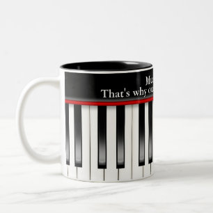 Piano Keyboard with Music Quote Two-Tone Coffee Mug