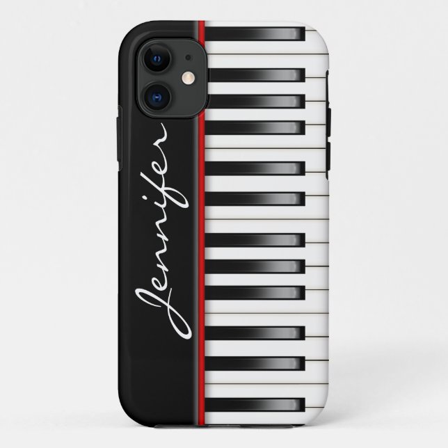 Piano Keyboard with name Case-Mate iPhone Case (Back)