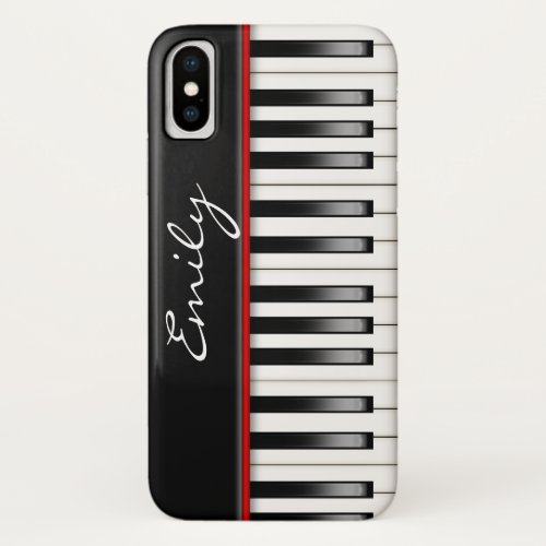 Piano Keyboard with name iPhone XS Case