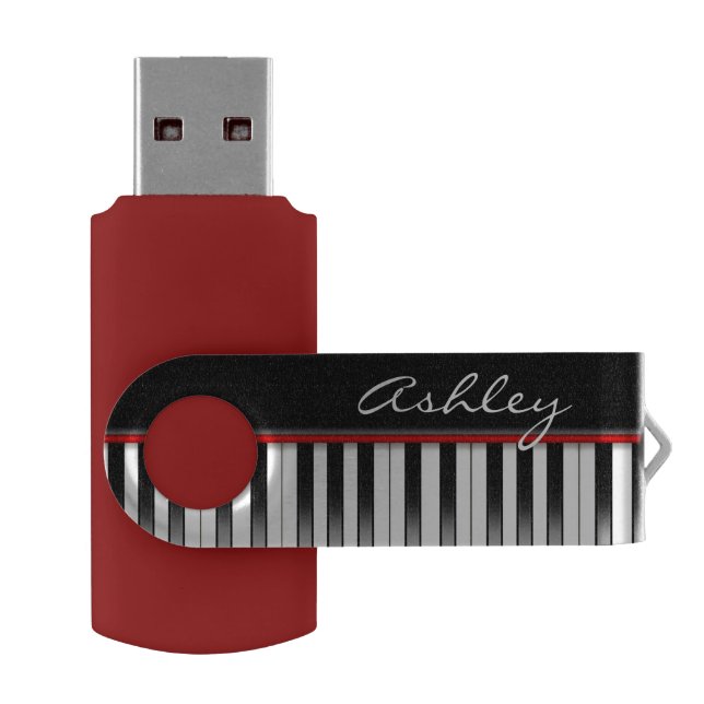 Piano Keyboard with Name USB Flash Drive (Opened)