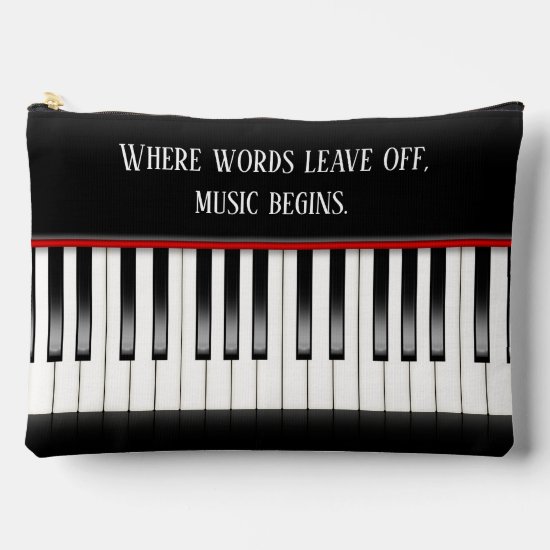 Piano Keyboard With Quote Accessory Pouch