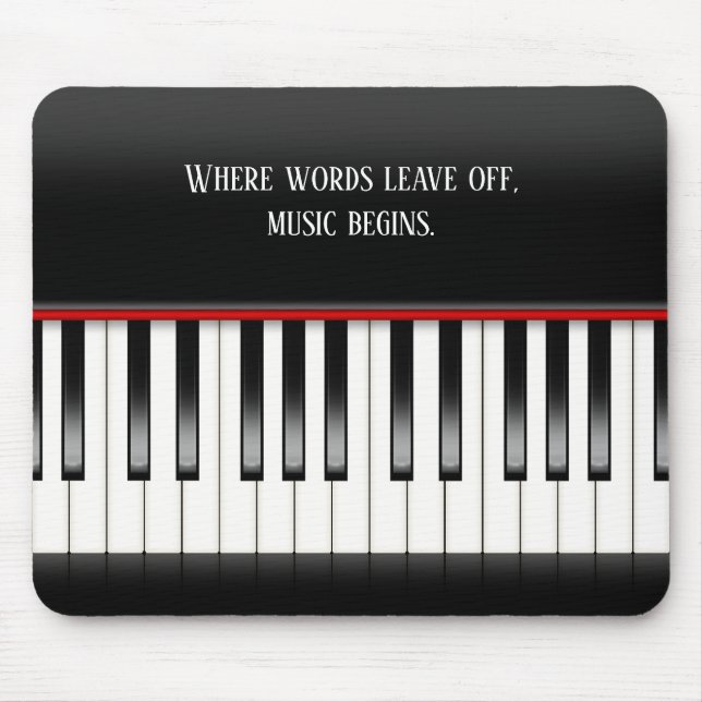 Piano Keyboard with quote Mouse Pad (Front)