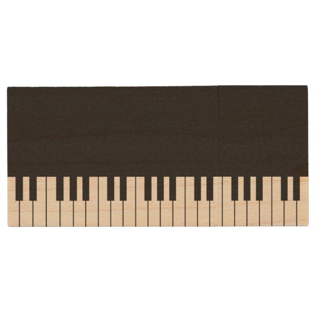 Piano Keyboard Wood USB Drive (Front)