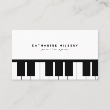 Piano Keyboards Minimalist White Business Card by rikkas at Zazzle