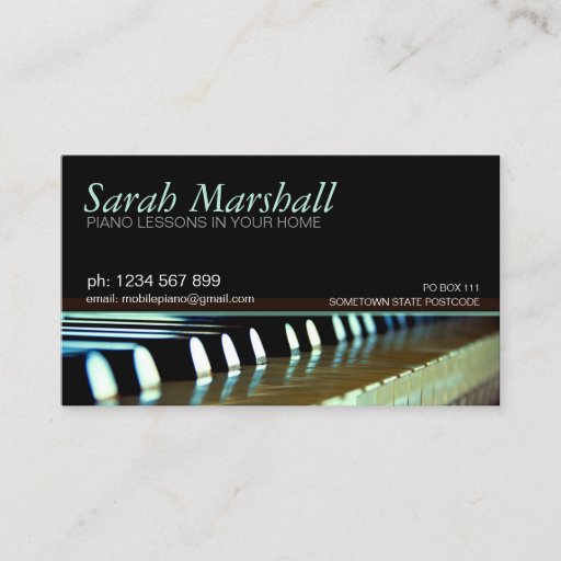 Customizable Piano Keyboards Music Teacher Business card
