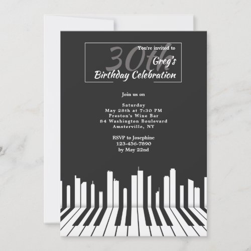 Piano Keys 2 Birthday Party Invitation