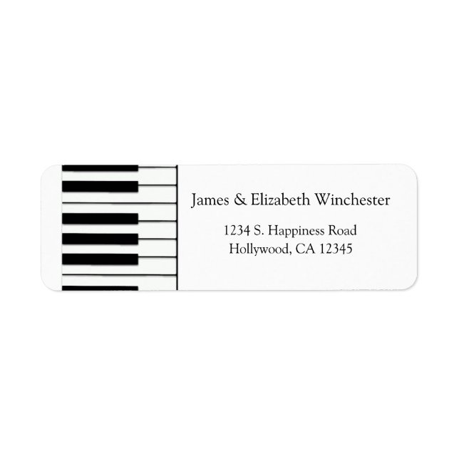 Piano Keys Address Labels (Front)