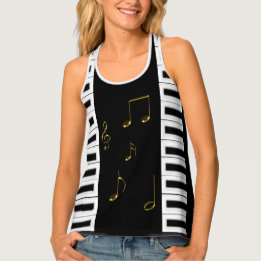 Piano Keys All-Over Print Racerback Tank Top