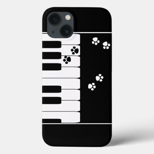 Piano keys and cat feet paws  iPhone 13 case