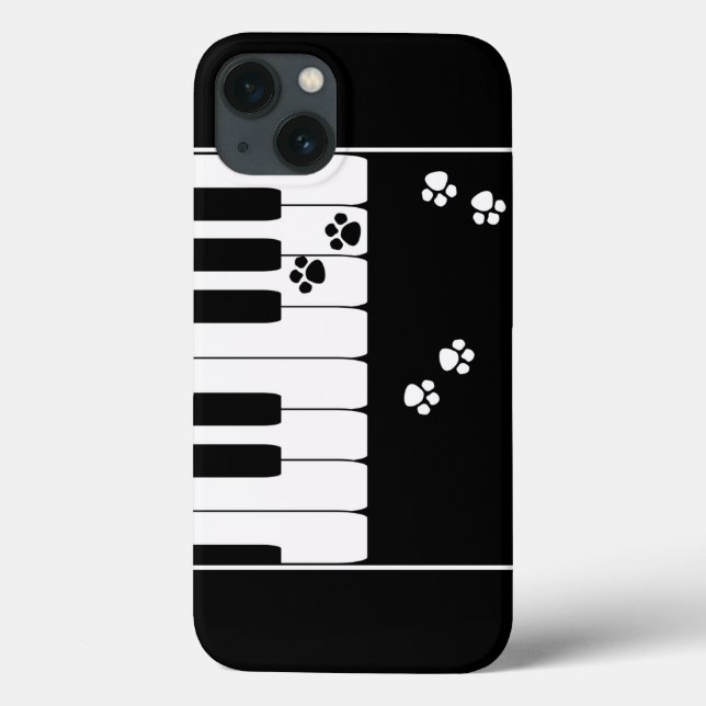 Piano keys and cat feet paws  Case-Mate iPhone case (Back)