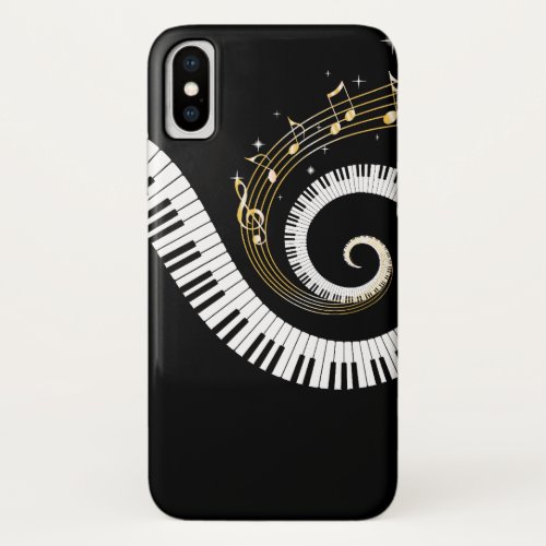 Piano Keys and Gold Music Notes iPhone X Case