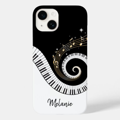 Piano Keys and Gold Music Notes Case_Mate iPhone 14 Case