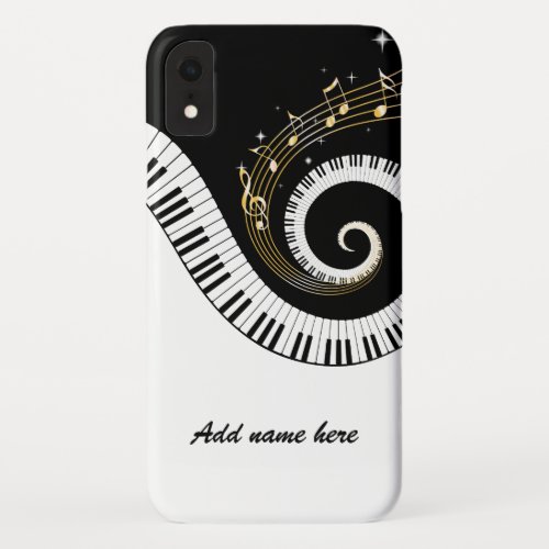 Piano Keys and Gold Music Notes iPhone XR Case