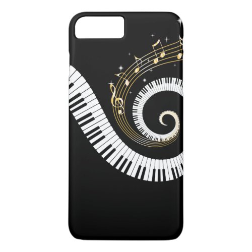 Piano Keys and Gold Music Notes iPhone 8 Plus7 Plus Case