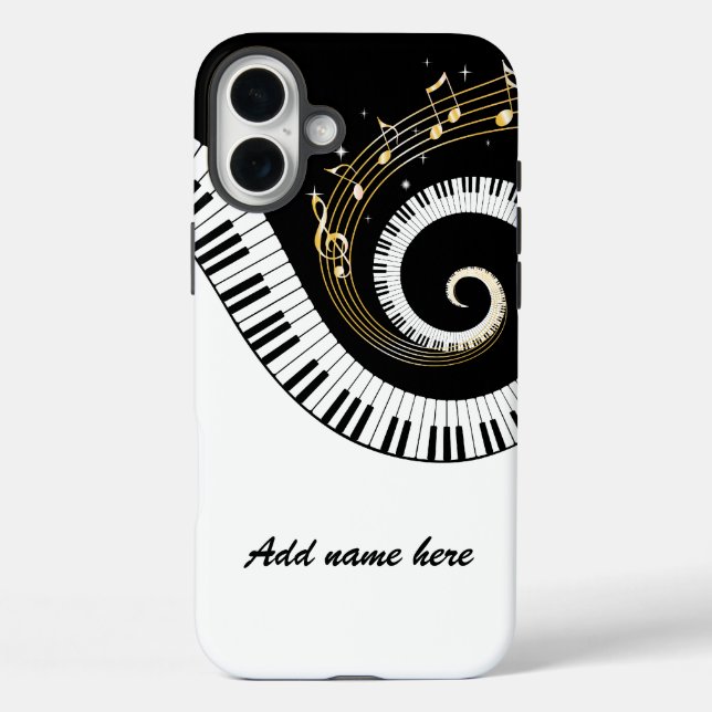 Piano Keys and Gold Music Notes Case-Mate iPhone Case (Back)