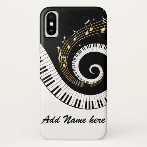 Piano Keys and Gold Music Notes iPhone XS Case