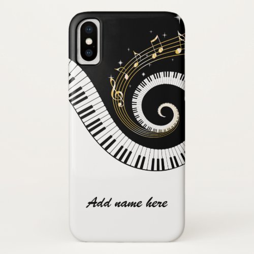 Piano Keys and Gold Music Notes iPhone X Case