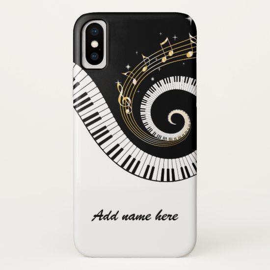 Piano Keys and Gold Music Notes iPhone X Case