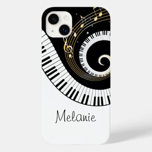 Piano Keys and Gold Music Notes Galaxy Case