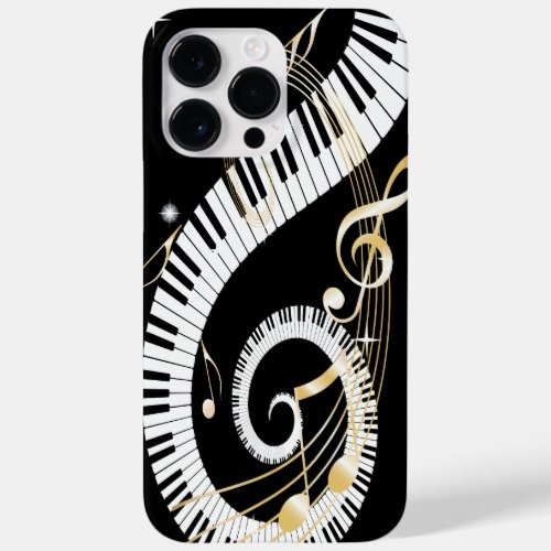 Piano Keys and Golden Music Notes Case_Mate iPhone 14 Pro Max Case