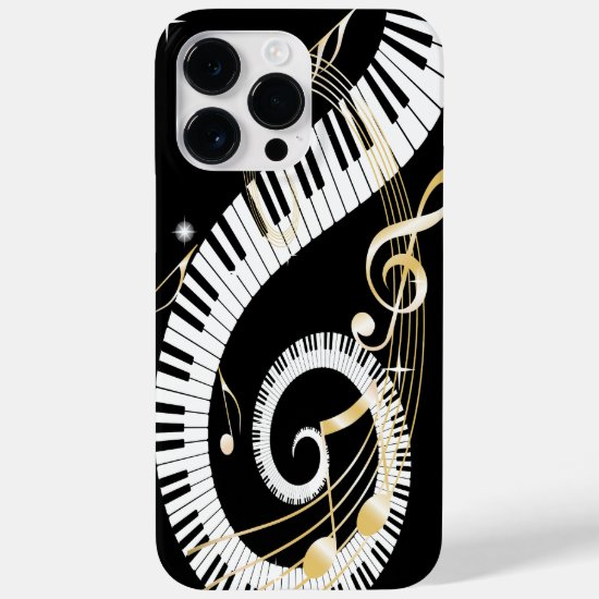 Piano Keys and Golden Music Notes Case-Mate iPhone 14 Pro Max Case