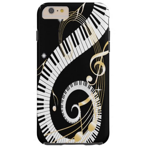 Piano Keys and Golden Music Notes iPhone 6 case