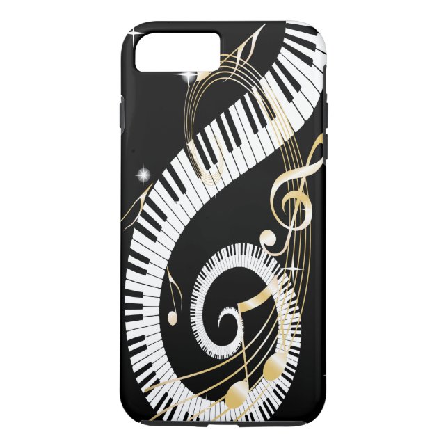 Piano Keys and Golden Music Notes iPhone 7 case (Back)
